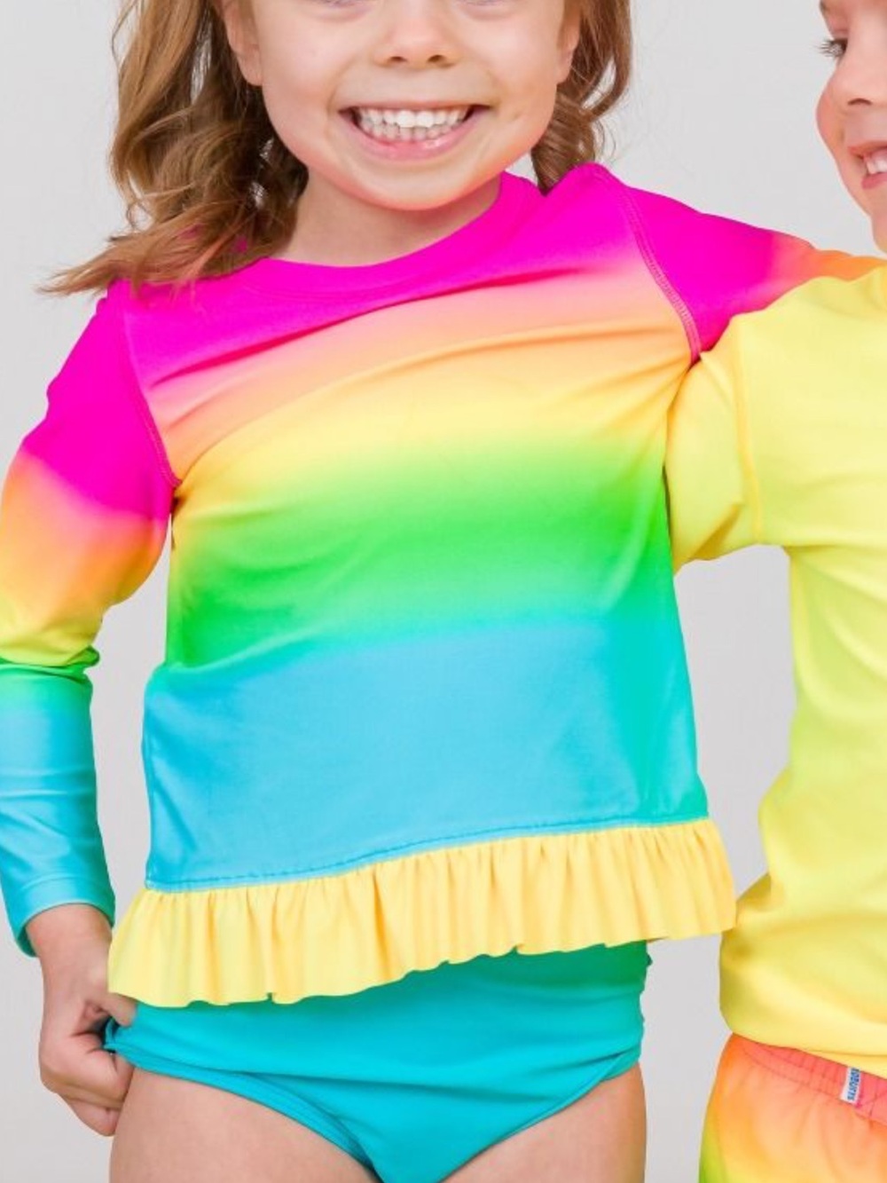 NIP Rufflebutts neon two piece Rashguard - Picture 2 of 4